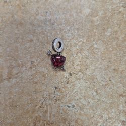 Pandora Red Heart And Arrow Murano Glass Dangle Charm