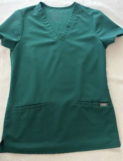 Figs Women’s Casma 3 Pocket Scrub Top XXS Hunter Green Style FW1100 PO 1661