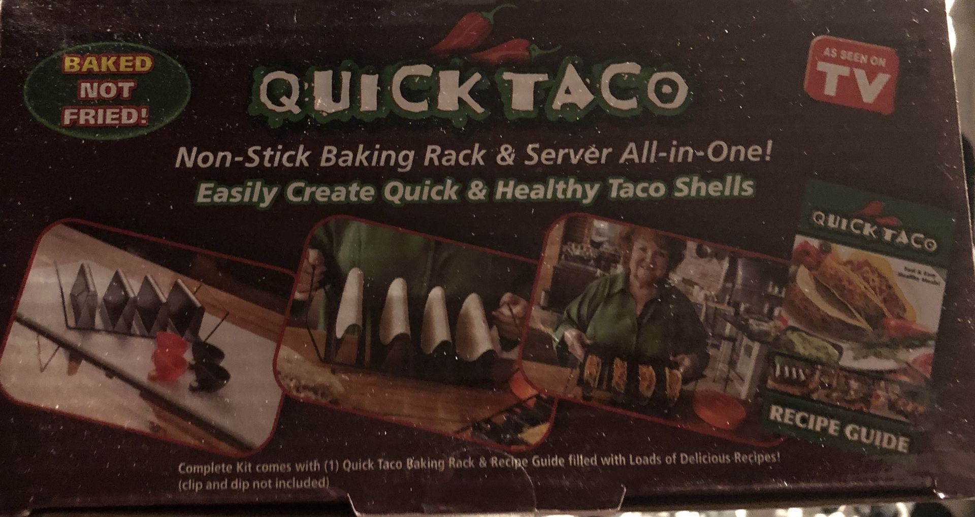 Quick Taco Baking Rack, Server, Recipe Book Assen on TV New in Box