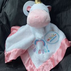 Magic Years 13" Unicorn Snuggle Buddies with Message and Rattle Crib toy