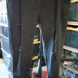 Black Distressed Stretch Jeans Womes Size 2X