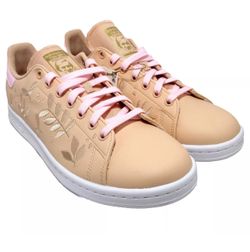 Stan Smith Adidas Women's Shoes Size 10 Beige / Pink Embroidered