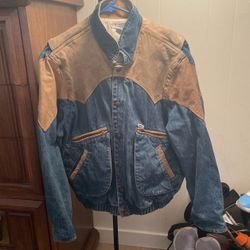 GEORGES MARCIANO Leather Vintage jacket With Leather 1986 Died Stock Very Nice