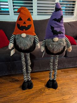 Halloween Gnome Plush Decorations Set of 2