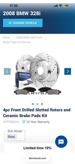 Front Brake pads & rotors set for 2006-2013 bmw 3 series