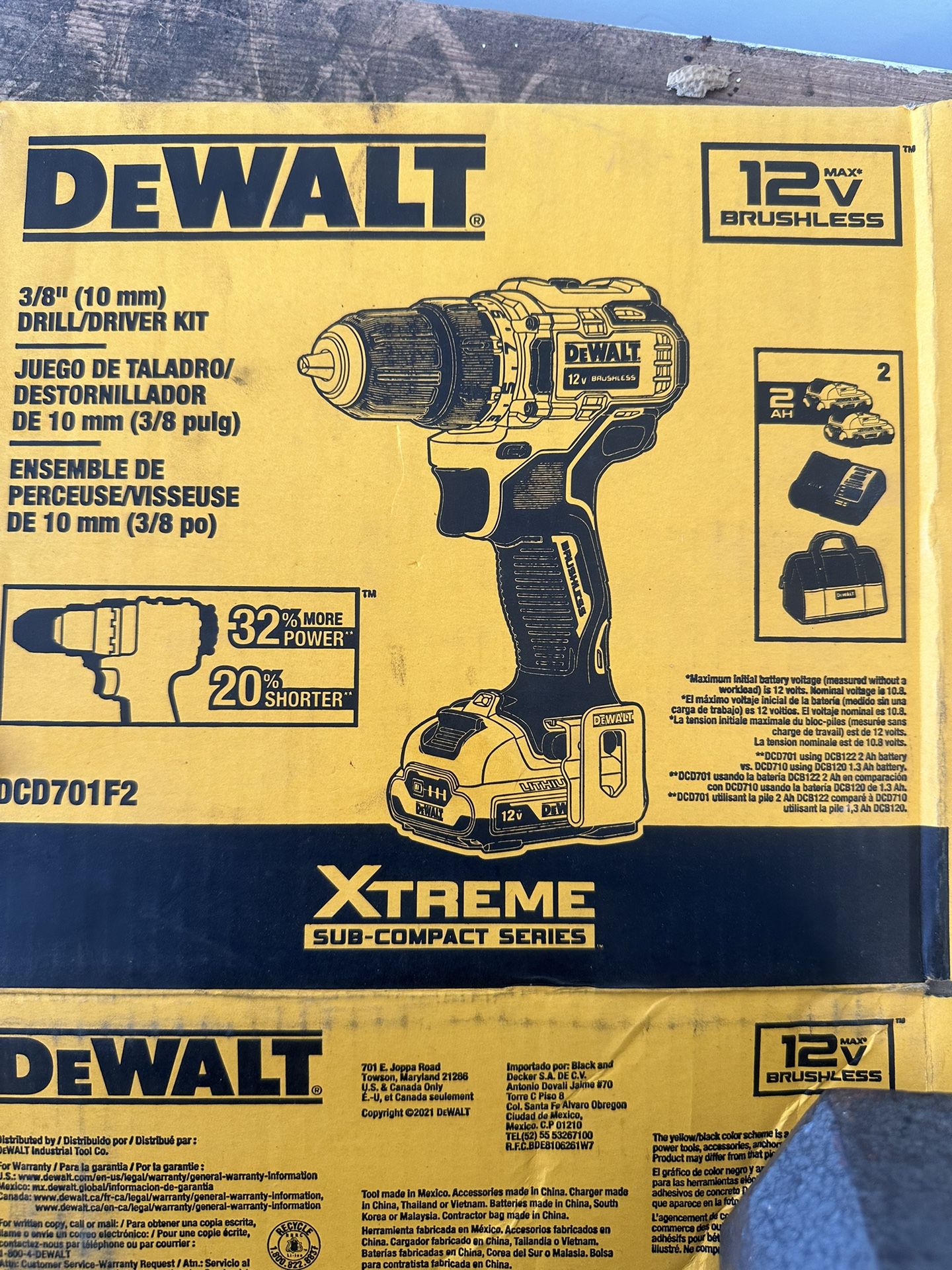 Dewalt Brushless 3/8 Drill/Driver 12V