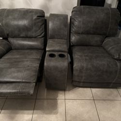 Leather Recliner Sofa