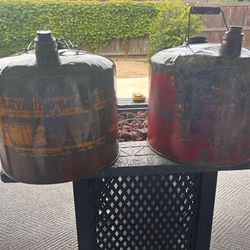 Vintage galvanized gas can