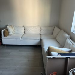 White Sectional Couch 