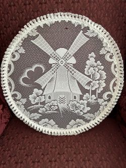 Decorative Lace Windmill Wall Or Window Hanging