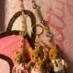 Calico Critters Keychain- Kangaroo Family Set