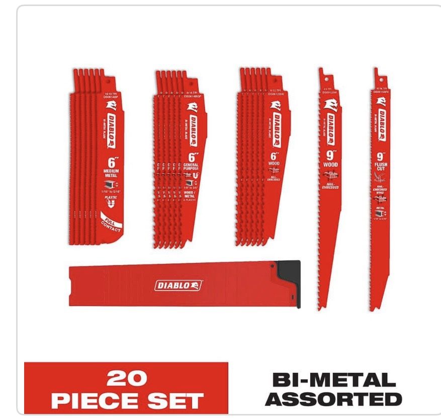 DIABLO Bi-Metal Reciprocating Saw Blade Set (20-Piece)