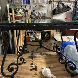 Glass Table Wrought Iron 
