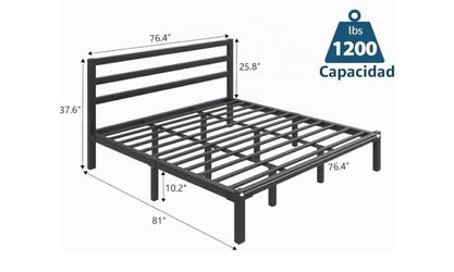King bed frame with head board new