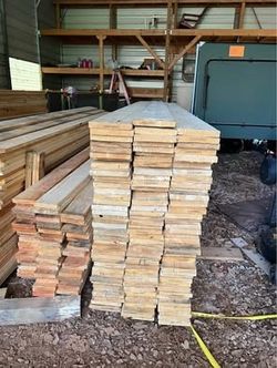 125 each. Untreated rough sawn Pine boards. 7/8” x 6” x 116”. Good looking boards.