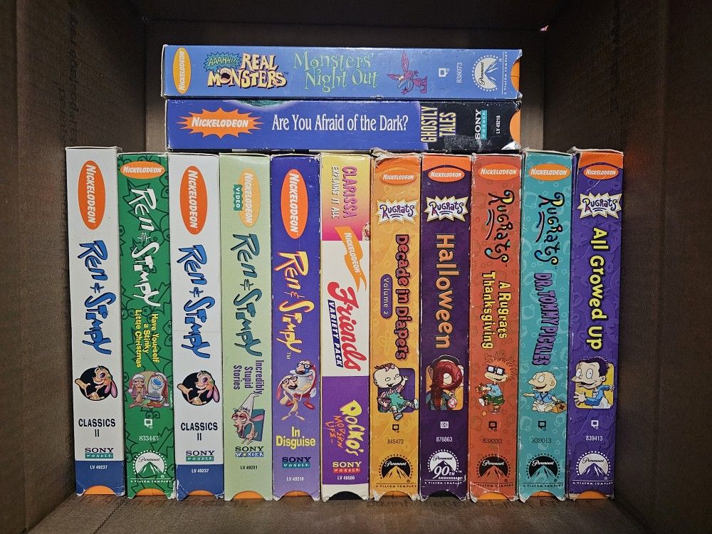 Box of Nickelodeon VHS Tapes