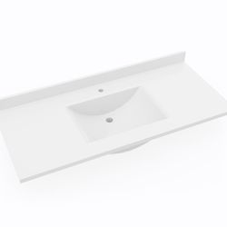 22 / 221/4Contour Single Bowl Vanity Top in Whiten 13 " × 19" × 5 1/2" bowl size.