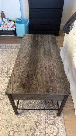 Industrial Coffee Table with Metal Legs
