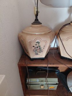 Vintage Oriental Lamps Set Of 2
