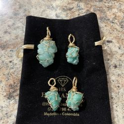 Authentic Colombian  Emerald Natural Green  Pendant Gold Filled