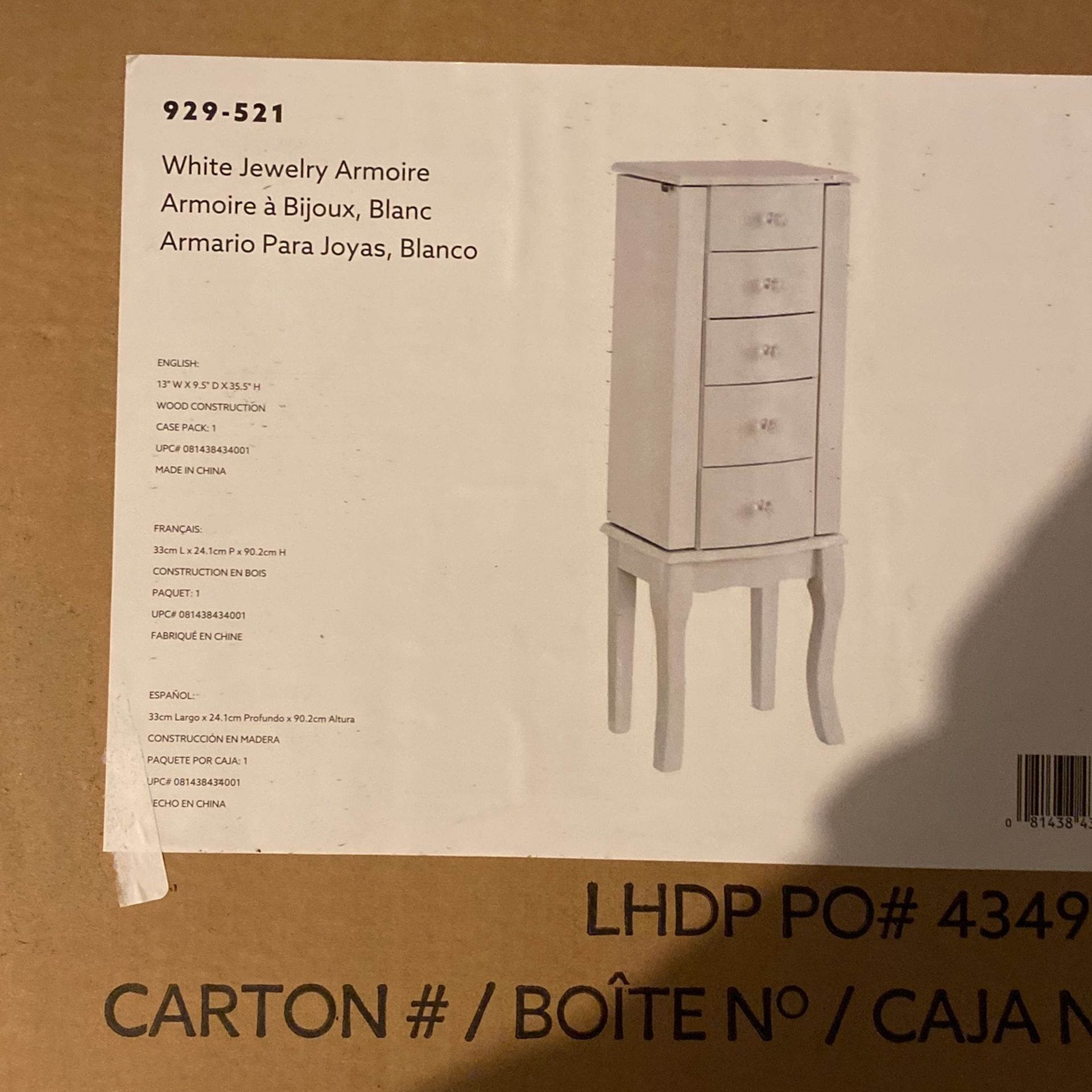 White Jewelry Armoire