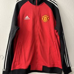 Adidas Manchester United FC 2021 Red/Black Anthem Jacket Size Extra Large 