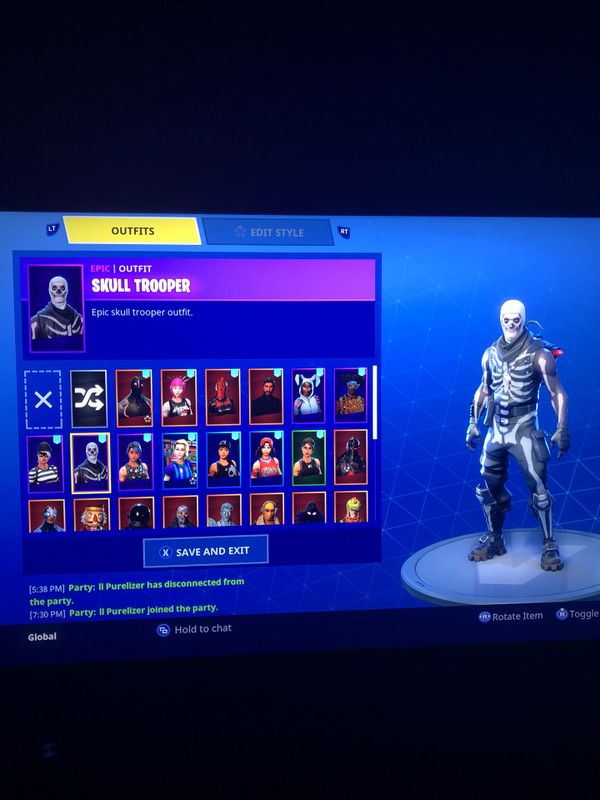 fortnite skull tropper account plus scythe pickaxe - fortnite account with scythe pickaxe