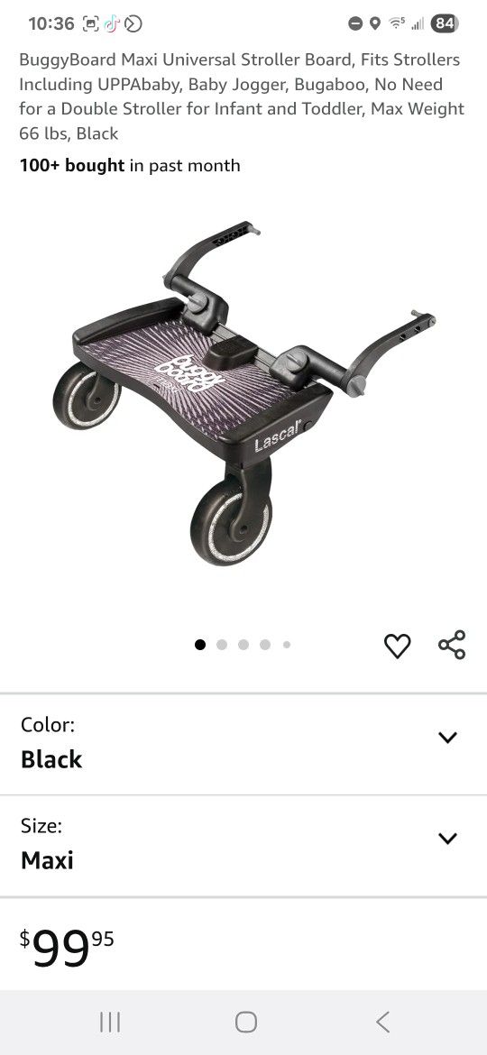BuggyBoard Maxi Universal Stroller Board, Fits Strollers Including UPPAbaby, Baby Jogger, Bugaboo, No Need for a Double Stroller for Infant and Toddle