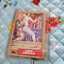 Dave Parker Error 1987 Topps Darker Wood Grain Baseball Card 