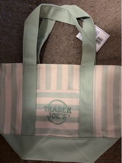 Stripped mint green bag