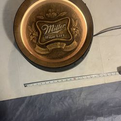 Large 18” Diameter Vintage 1984 collectible Miller Lite illuminated barrel sign