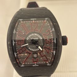 FRANCK MULLER Vanguard Carbon Fiber Black & Red Dial V 45 SC DT CARBON NR (NR)