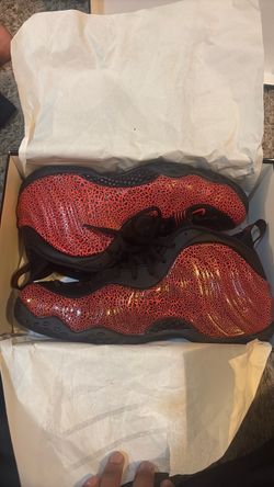 air foamposite one black bright crimson