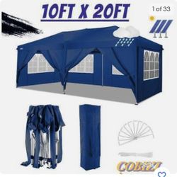 10x20' Heavy Duty Pop Up Canopy Commercial Tent Waterproof Gazebo Outdoor