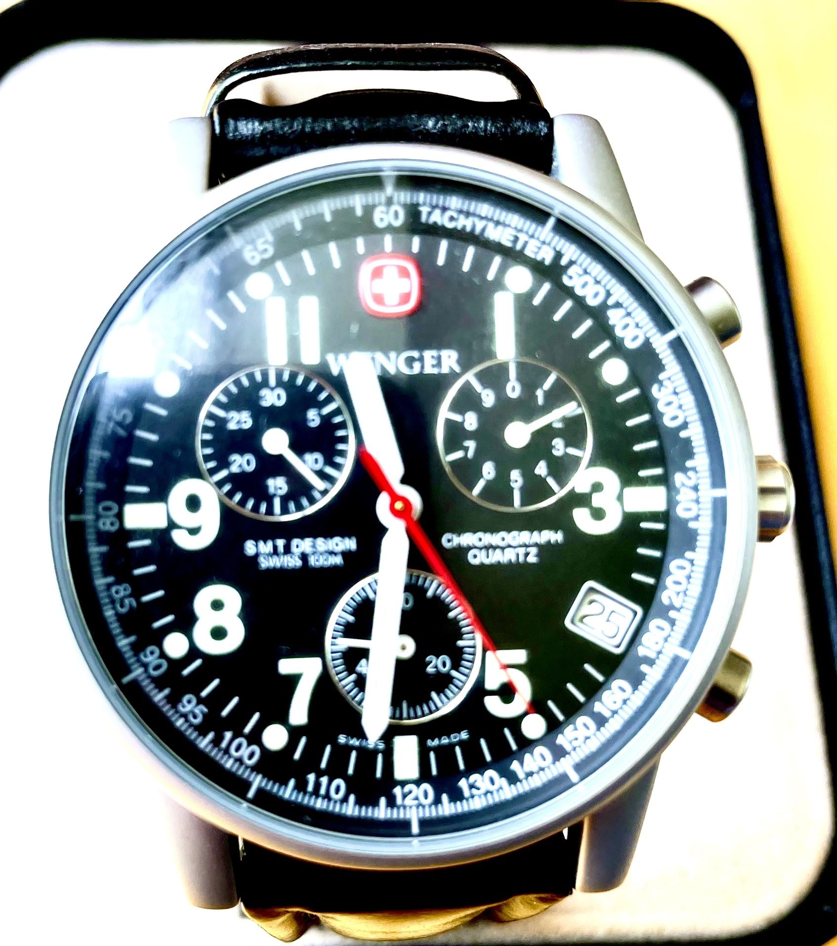 New WENGER Swiss Army Commando All Stainless Military Style Men's