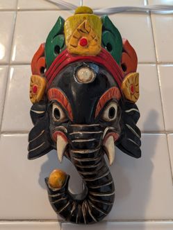Nepali Elephant Mask Wall Decor