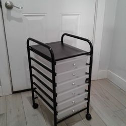 Plastic Drawers Rolling Cart 