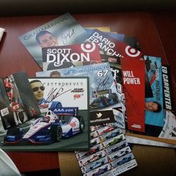 INDY CAR Signed driver cards and Tshirt