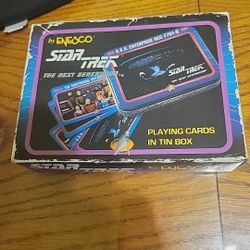 Vintage Star Trek The Next Generation Playing Cards 2 Decks (Sealed) &Tin (1992)
