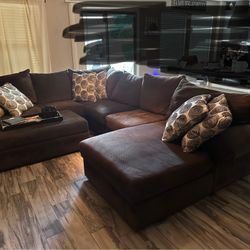 Sectional, Ottoman, And pillows