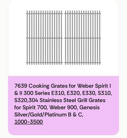 Weber stainless grill grates