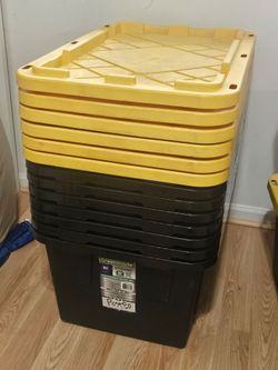 27 gallon containers- 8 containers 6 lids