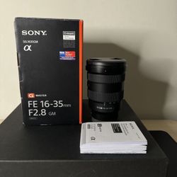 Sony 16-35mm f2.8 g master lens