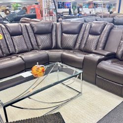 Memorial Day Pre Sale🇺🇸Gorgeous Chocolate Power Reclining Sofa Sectional Furniture $1799