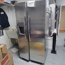 Frigidaire fridge silver side by side