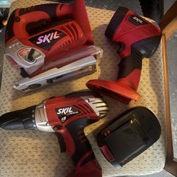 Skil 18v Jigsaw, Drill And Multi Directional Flashlight