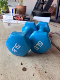 Pair of 5lb vinyl-coated dumbbells