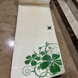 Ultra Luxury Vinyl Coated Foam Swimming Pool Float Mat Adult Lounger With Built In Roll Pillow 