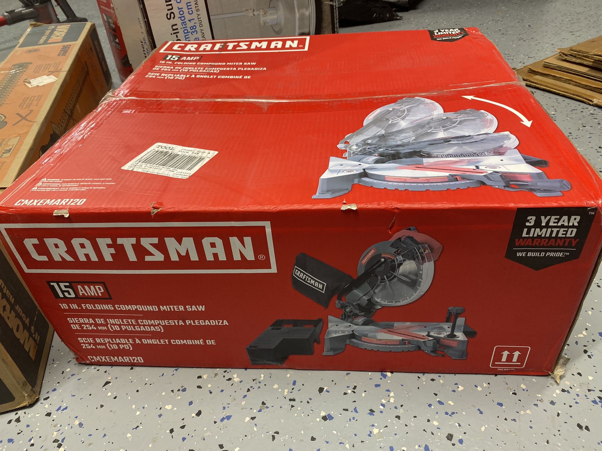 Craftsman CRAFTSMAN 10in 15Amp Laser Compound Miter Saw CMXEMAR120