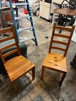 Set of 2 Solid Wood Dining Chairs (IKEA Style)